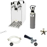 ich-zapfe Komplett Set - Zapfanlage, Bierzapfanlage - Kontakt 40 2-leitig Trockenkühler, Durchlaufkühler 50 L/h, Dreikant,KeyKeg