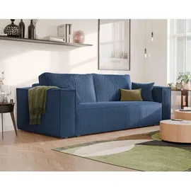 idohome Schlafcouch Cord 3-Sitzer Blau
