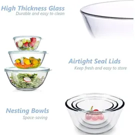 luxuskollektion Rührschüssel Set transparent 4,2 l / 2,5 l / 1 l 3-teilig