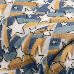 Wellness-Fleece "Sterne", senf/blau