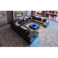 Design Wohnlandschaft Ecksofa Sofa Sofas Eckgarnitur Couchen Neu Polster Couch - Schwarz