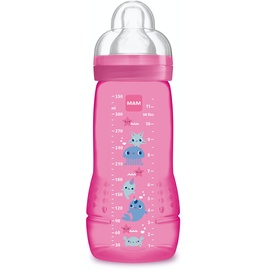 MAM Easy Active Babyflasche, 330 ml – 6+ Monate – X-Durchfluss-Sauger, ultraschnelle Geschwindigkeit, Rosa