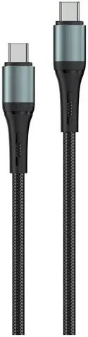 Neues Encore Energy USB-C x2 3A Kabel QC PD 60W zum Laden und Datenübertragung 100 cm geflochten schwarz EE103-CC