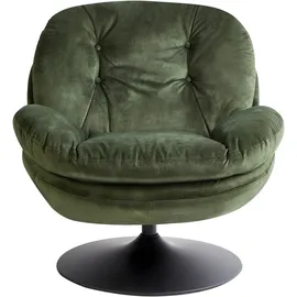 Beliani Drehsessel Nolvik Samtstoff 82 x 85 x 82 cm Dunkelgrün