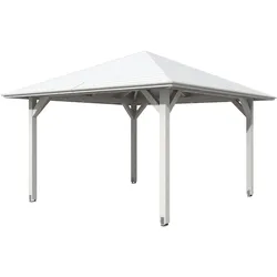 Holzpavillon SKANHOLZ "Cannes 2", weiß, H: 329cm, Pavillons, Leimholz, 359 x 359 cm