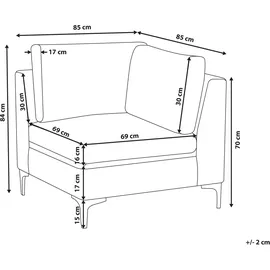 Beliani Eckmodul Evja 0 x 0 cm Grau