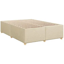 vidaXL Boxspringbett mit Matratze Creme 140x200 cm Stoff - Creme