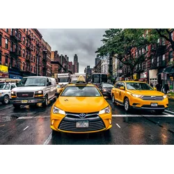 Fototapete PAPERMOON "New Yorker Taxis", bunt, B:4,00m L:2,60m, Vlies, Tapeten