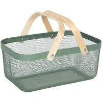 Relaxdays Aufbewahrungskorb Eckiger Drahtkorb mit Henkeln 27 x 43