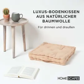 Homescapes Kissenbezug Unifarben 50 x 50 cm Beige