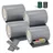 PVC Sichtschutzstreifen 0,19 x 35 m hellgrau 4er Set inkl. Befestigungsklemmen 120 St.