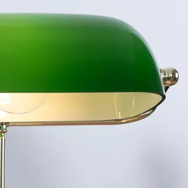 ETC Shop Nostalgie Antik Retro Banker Lampe Grün 2 St.