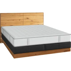 Boxspringbett ALINA "Clivia", schwarz (schwarz gba 10), B:190cm L:208cm, Struktur GBA (100% Polyester), Komplettbetten, Boxspringbett, in verschiedenen Größen erhältlich