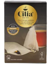 Cilia® Teefilter mit Zugband, Filterbeutel für die optimale Zubereitung einer Tasse oder kleinen Kanne Tee, 1 Packung = 30 Filterbeutel