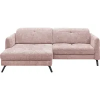 Ecksofa SET ONE BY MUSTERRING "SO 4400 V" Sofas Gr. B/H/T: 259cm x 84cm x 167cm, Chenille JOY, Recamiere links, mit Armteilverstellung-ohne Kopfteilverstellung-ohne Sitting-Bett motorisch, rosa (altrosa) wahlweise mit motorischer Bettfunktion & Kopfverstellung, Fuß schwarz