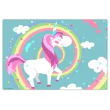 cover-your-desk Schreibtischunterlage Einhorn mit Regenbogen 60 x 40 cm