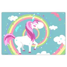 cover-your-desk Schreibtischunterlage Einhorn mit Regenbogen 60 x 40 cm
