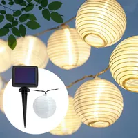 casativo-lighting Lampion Lichterkette Solar 3,8m 20 Lampions weiß