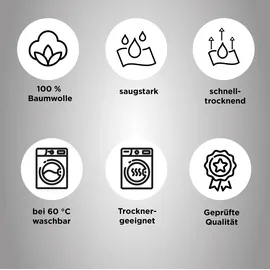 Dyckhoff Geschirrtücher Heimatliebe grau 50,0 x 70,0 cm, 3 St.