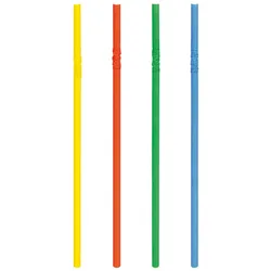200x Trinkhalme aus Papier flexibel bunt Ø6mm 24cm
