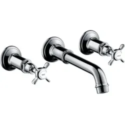hansgrohe Fertigmontageset Axor Montreux UP-3-Loch-Waschtischarmatur, Ausl. 165-225mm, chr