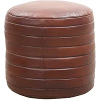 Marrakesch Orient & Mediterran Interior Pouf Vintage Leder 55 x 55 x 55 cm Braun
