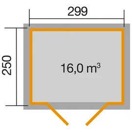 Weka Gartenhaus 323 2,99 x 2,50 m lasiert