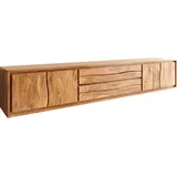 DeLife Lowboard Live-Edge 300 cm Akazie Natur 4 Türen 2 Schübe schwebend Lowboards, Baumkantenmöbel, Massivholzmöbel, Massivholz