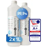 Nanoprotect Isopropanol 99,9% - 1 Liter Reinigungsalkohol (Premium IPA - Made in Germany - Für Haushalt und Elektronik) weiß