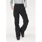 Skihose POLARINO, Damen, Gr. 44, N-Gr, schwarz (schwarz (skihose aus beständigem material)), Softshell, Obermaterial: 94% Polyester, 6% Elasthan. Futter: 100% Polyester, bequem lang, Hosen Skihose, Obermaterial wasserabweisend, windabweisend und atmungsaktiv