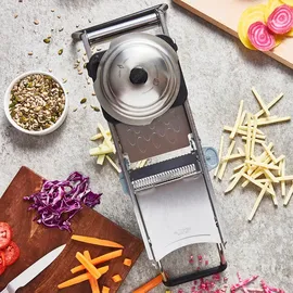 De Buyer Mandoline Revolution Gemüsehobel, Edelstahl, Silber, 50 x 18.5 x 18 cm