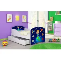 Luxusbetten24 Kinderbett Luna mit Stauraum und verschiedenen Motiven 140x70 Cosmos