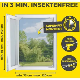 EasyMaxx Teleskop-Insektenschutzgitter 2er-Set 80 x 100 cm Weiß