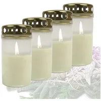 Smart-Planet Grabkerze Grabkerze Candelo 4er Set Premium Grabkerzen mit Deckel (4-tlg)