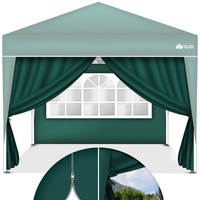 tillvex® 2X Seitenwand für Pavillon 3x3m | Faltpavillon Seitenteile wasserabweisend | Seitenfenster & Reißverschluss | Seitenwände für Gartenzelt Partyzelt