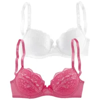 PETITE FLEUR Balconnet-BH Damen pink+weiß Gr.85D