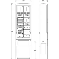 UESA Zähleranschlußsäule ZAS-S-2-TSG Netze BW