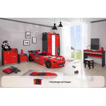 Aileenstore Kinderzimmer komplett Set Autobett Rio 5 teilig Rot