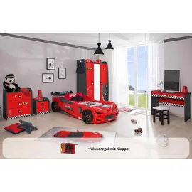 Aileenstore Kinderzimmer komplett Set Autobett Rio 5 teilig Rot