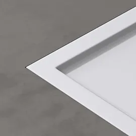 doporro Duschtasse Duschwanne 80x100x4 flach Mineralgusswanne Weiß auch für ebenerdige Dusche geeignet Geoma08