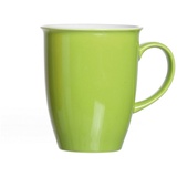 Ritzenhoff & Breker Doppio Kaffeebecher, 320 ml, Grüner Henkelbecher aus Porzellan grün