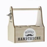 GILDE Bar-Butler 6er Flaschenträger 'Männer Handtasche' natur 41232 braun