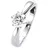 FIRETTI Solitärring "Schmuck Geschenk Gold 750 Damenring Verlobungsring Goldring Solitär" Gr. 16, weiß (weißgoldfarben), Fingerringe, Damen, 16, 0,1 P2 = erkennbare Einschlüsse, Diamanten Weißgold 585, Diamanten, Weißgold 585, mit Brillant