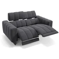 Sofanella 2-Sitzer Stoff VENETO, Relaxsofa, Designsofa, Designer Couch, Italienisches Sofa, 2er Sofa grau