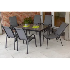 Merxx Amalfi Stapelstuhl 59 x 71 x 107 cm anthrazit/graphit 2er Set