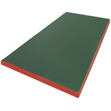 NiroSport Turnmatte für zu Hause / 8cm hohe Weichbodenmatte für Gymnastik & Yoga/Kinder Sportmatte für Turnhallen – hautfreundlicher Fitnessmatte aus abwaschbarem Kunstleder (200 x 100 cm, Grün/Rot)