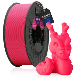 WINKLE PLA HD Fluoreszent Filament 1.75mm Elektrisch Rosa, 300g Spule, 3D Drucker Filament Kompatibel mit FDM Druckern, 3D-Druckmaterialien, Maßgenauigkeit +/- 0.05mm, Leicht zu Bedrucken
