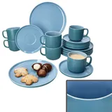 Ritzenhoff & Breker Ritzenhoff 18tlg Kaffeeservice Jasper Ozeanblau 6 Pers. Tasse Untertasse Teller