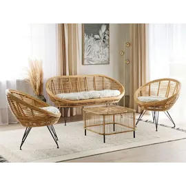 Beliani Lounge Set 4-tlg. Beige/Schwarz
