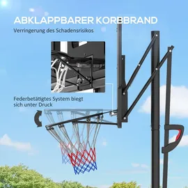 sportnow Basketballkorb Outdoor Schwarz 230 - 305 cm